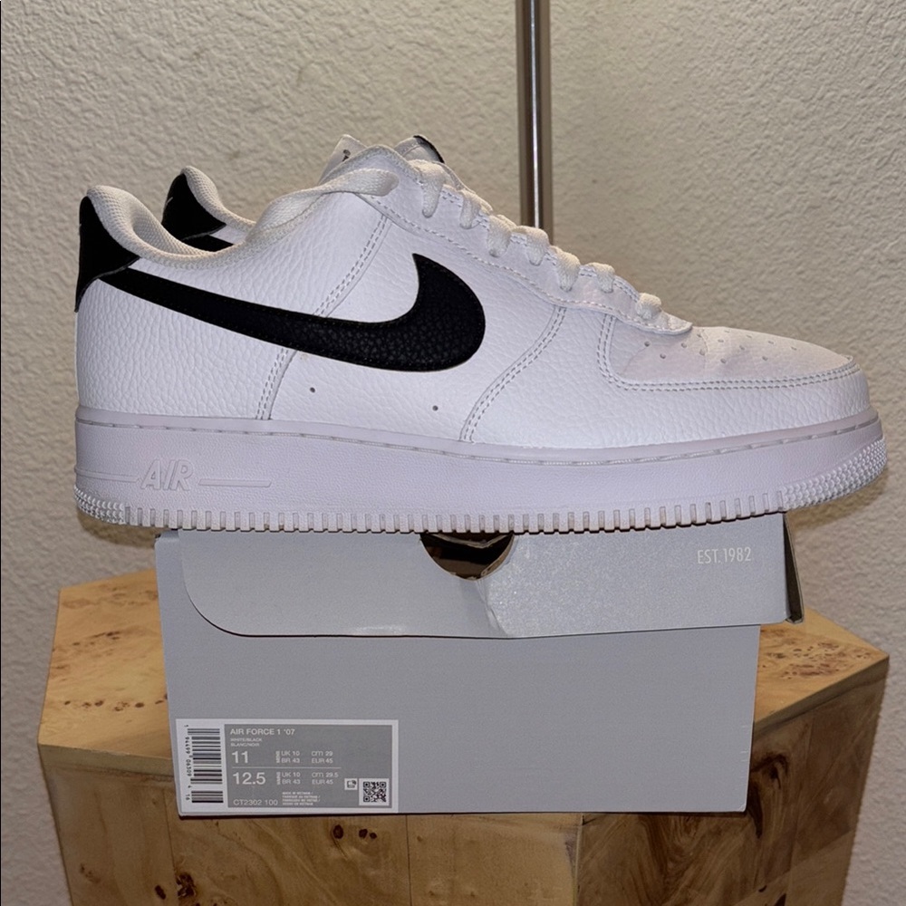 Nike Air Force 1 Men's White and Black Shoes
